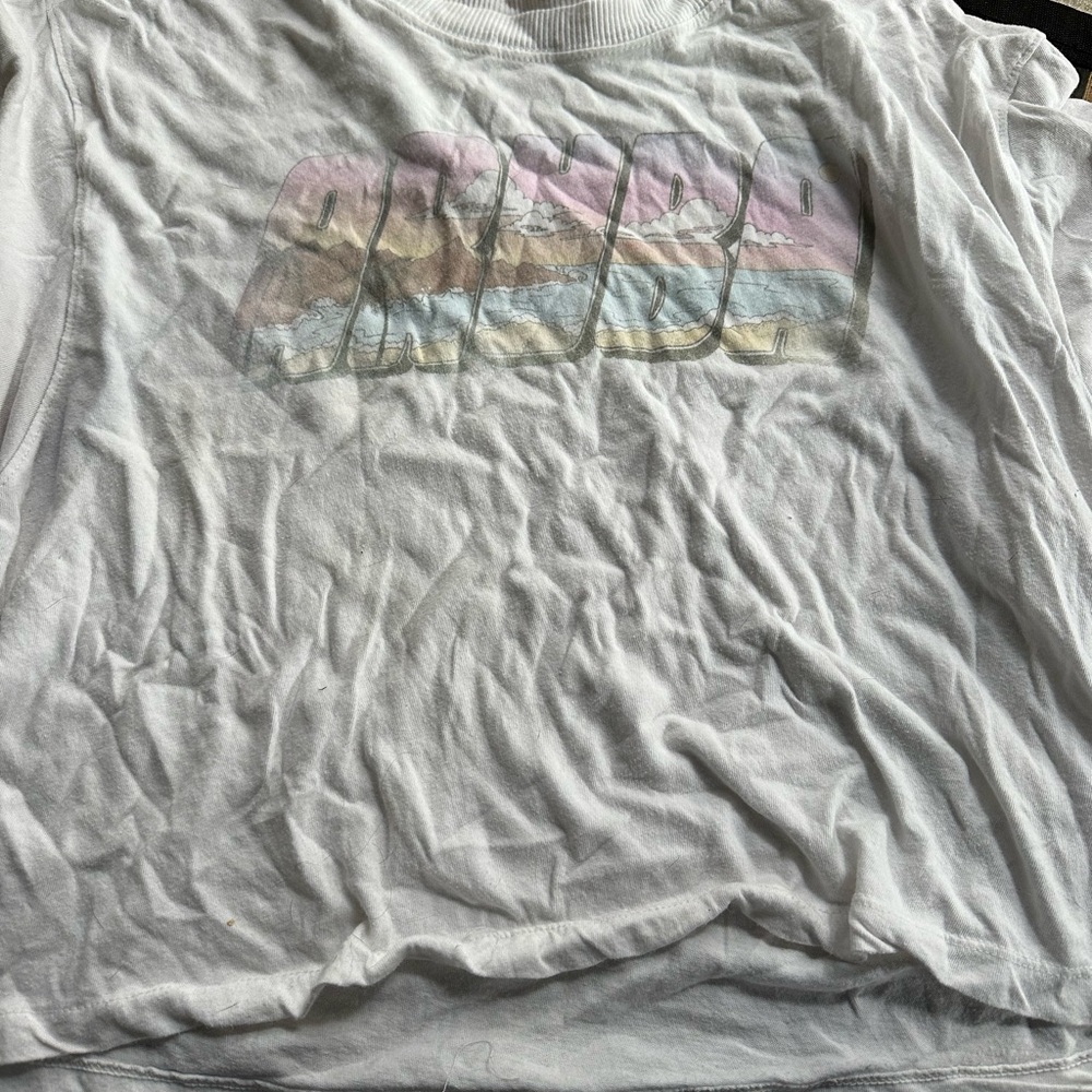 American Eagle Outfitters White Short Sleeve Tee with Graphic
